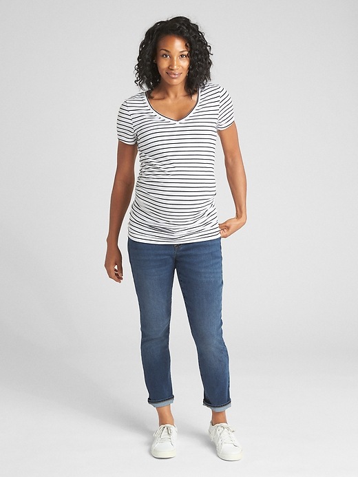 Image number 3 showing, Maternity Soft Wear Inset Panel Girlfriend Jeans