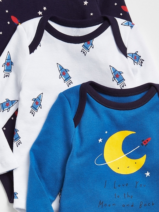 Image number 2 showing, First Favorite Space Graphic Bodysuit (3-Pack)