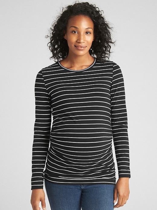 Image number 1 showing, Maternity Pure Body Stripe Crewneck T-Shirt