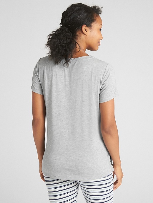 Image number 2 showing, Maternity Lace-Trim  Sleep T-Shirt in Modal