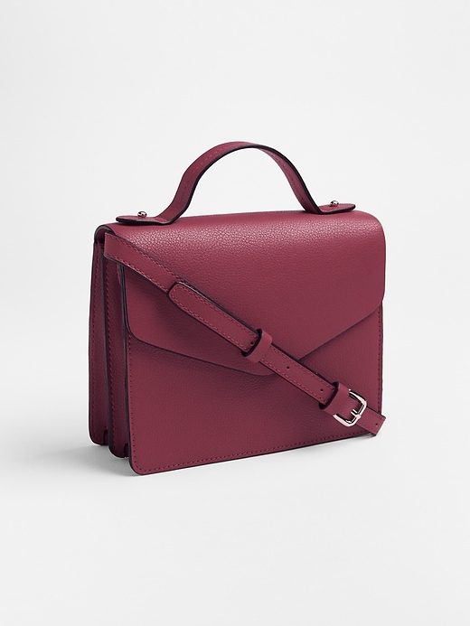 1 of 8 showing, with the color burgundy of product Accordion Crossbody Bag