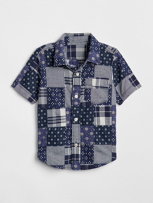 View large product image 1 of 3. Patchwork Short Sleeve Shirt