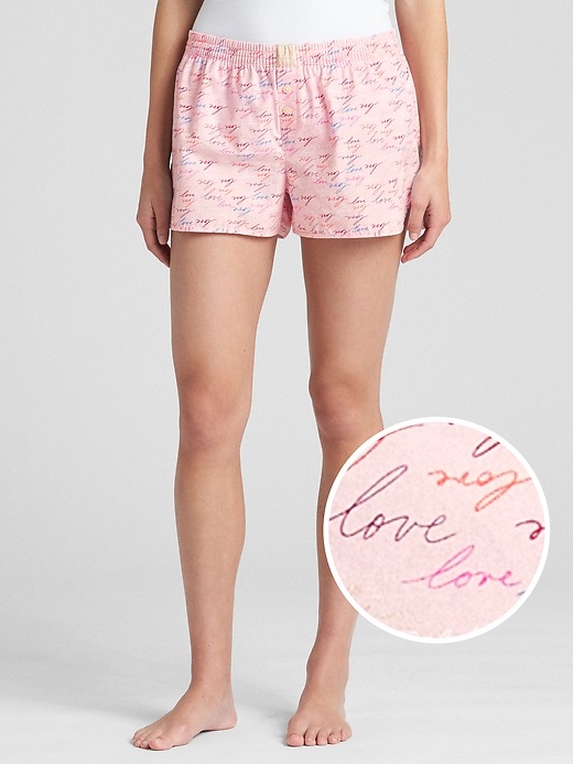1 of 8 showing, with the color scripted love of product 2.5 Dreamer Print Shorts in Poplin