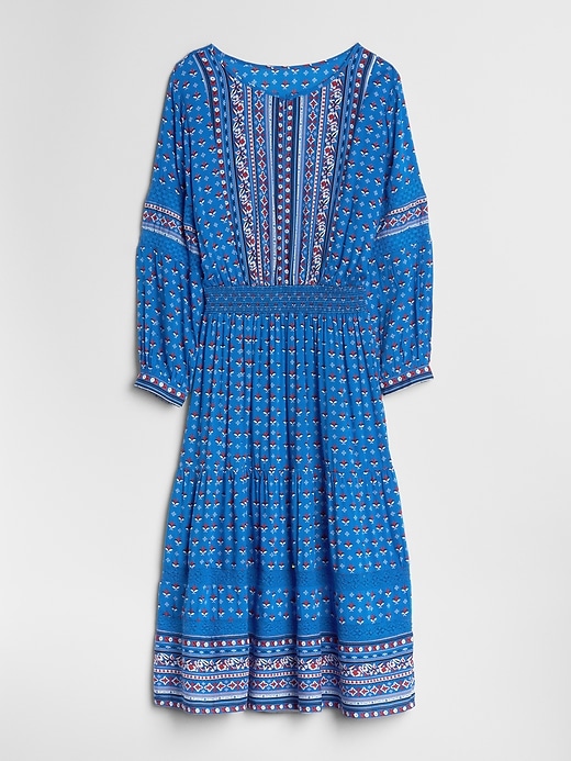 Image number 6 showing, Mix-Print Long Sleeve Tiered Midi Dress