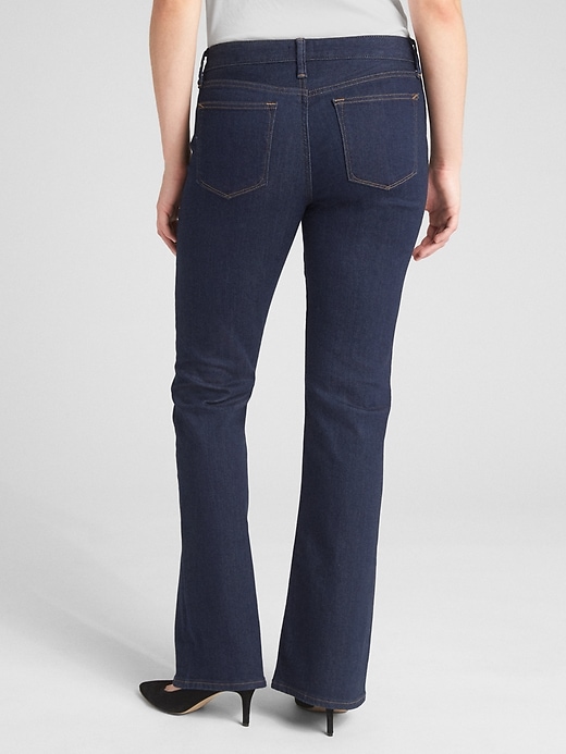 2 of 8 showing, with the color (Dark) Rinsed of product Mid Rise Long & Lean Jeans