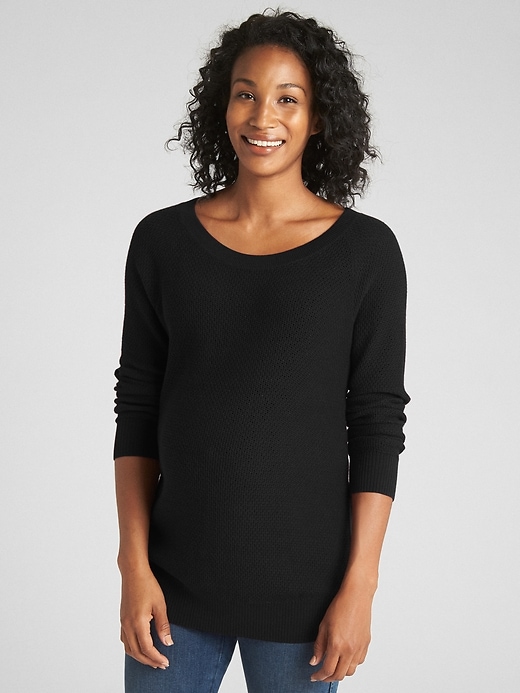 Image number 5 showing, Maternity Long Sleeve Textured Sweater Tunic