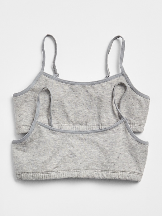 1 of 8 showing, with the color light heather gray of product Kids Basic Bra (2-Pack)