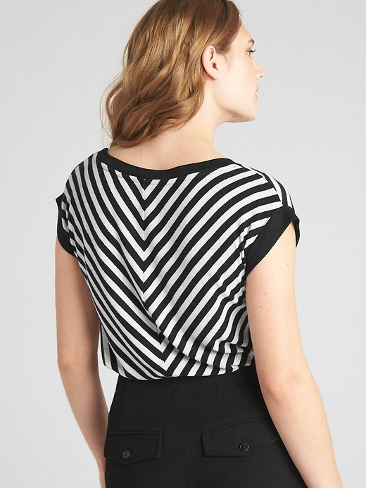 Image number 2 showing, Softspun Stripe Short Sleeve Boatneck Top