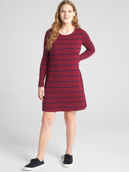 Image number 3 showing, Softspun Long Sleeve Stripe Dress