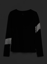 View large product image 7 of 7. GapFit Long Sleeve Reflective Print Top