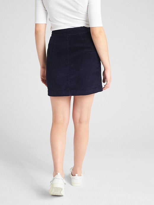 Image number 2 showing, Zip-Front Cord Mini Skirt
