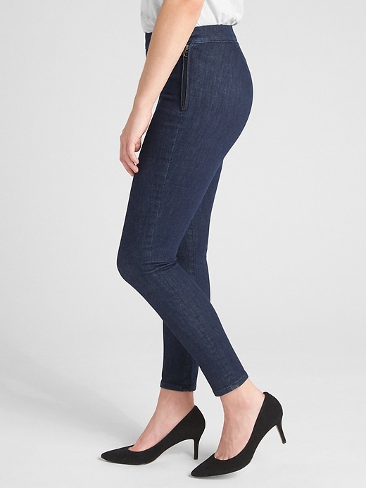 Image number 1 showing, High Rise Side-Zip True Skinny Ankle Jeans in Sculpt