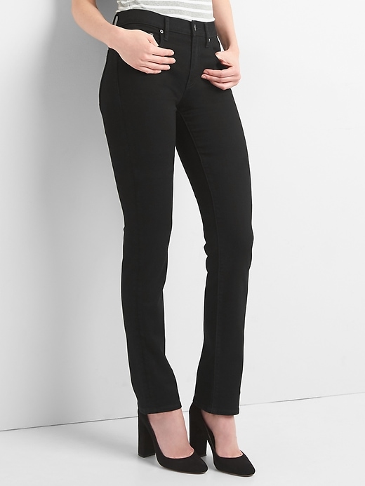 Image number 1 showing, Mid Rise Classic Straight Jeans