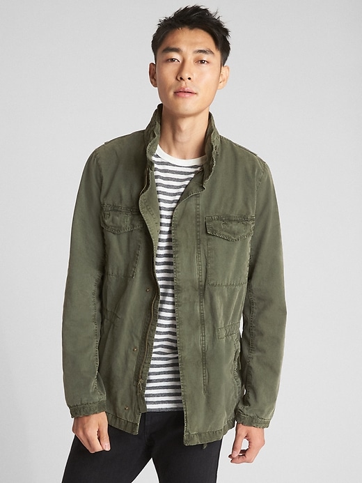 Image number 1 showing, Military Jacket with Hidden Hood