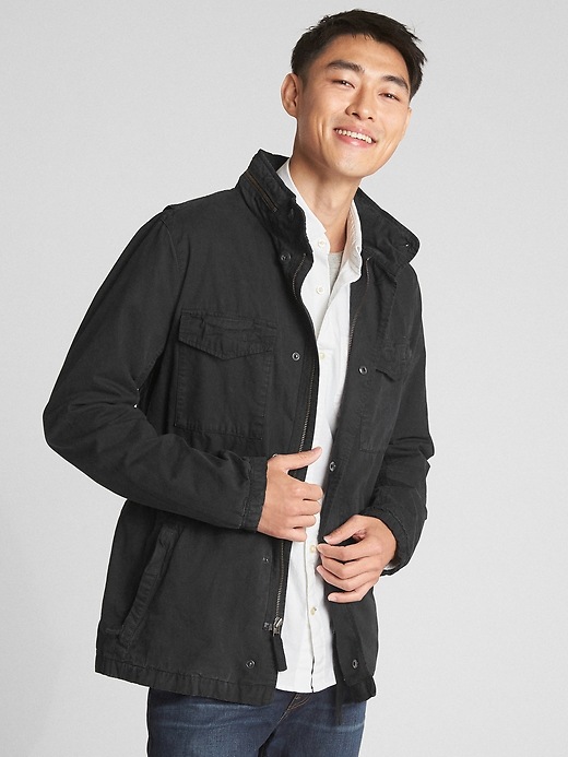 gap military jacket with hidden hood