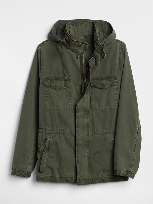 Image number 8 showing, Military Jacket with Hidden Hood