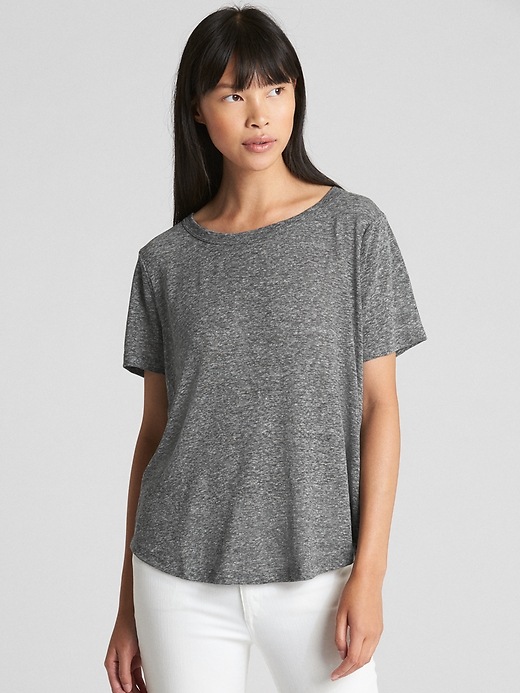 Image number 4 showing, Short Sleeve Lace-Up Back T-Shirt