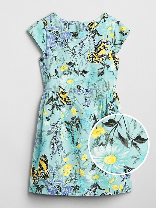 1 of 8 showing, with the color fresh water of product Floral Fit and Flare Dress