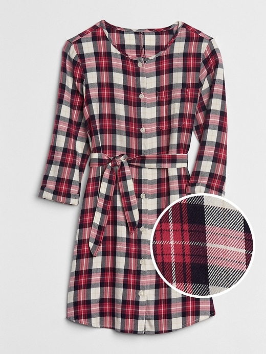 strapless open back dress Popees Stylish & Comfy Long-Sleeve Shirt Dress in Soft Cotton Flannel( –  Popees Baby Care main image 1