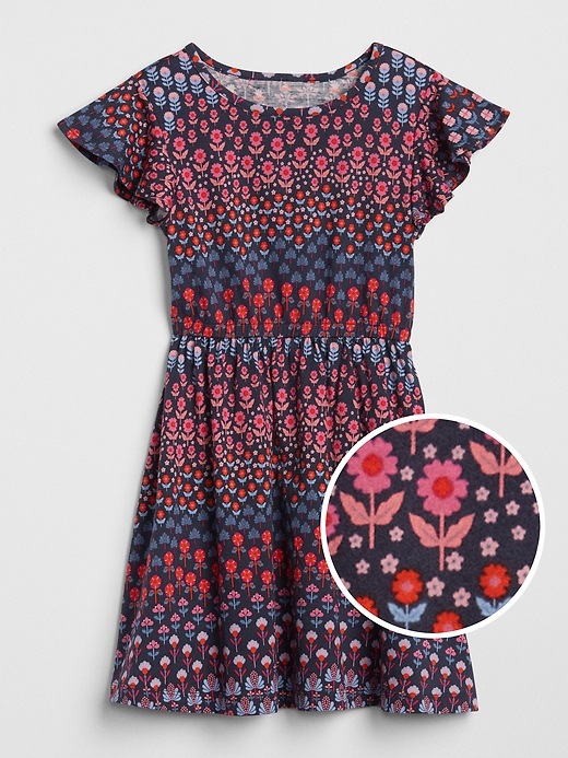Image number 4 showing, Print Flutter Cinched-Waist Dress
