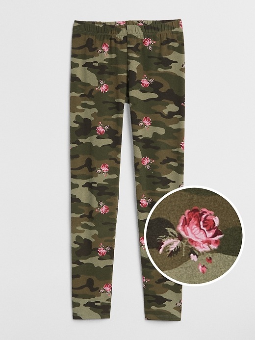 View large product image 1 of 1. Embroidered Leggings in Stretch Jersey