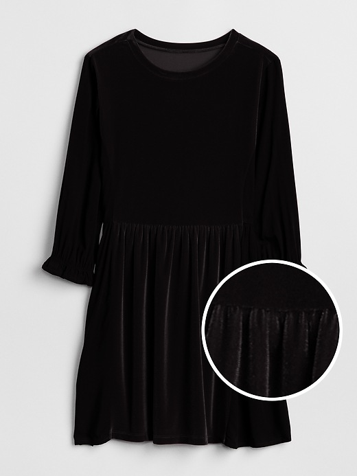 View large product image 1 of 1. Velvet Cinched-Waist Dress