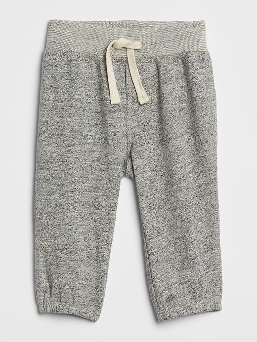 1 of 8 showing, with the color marled grey heather of product Baby Marled Pull-On Pants