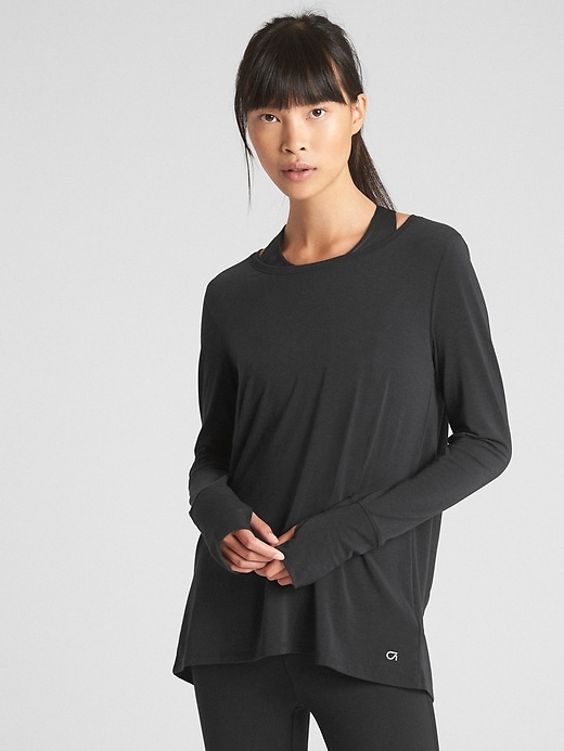 View large product image 1 of 1. GapFit Breathe Tie-Back T-Shirt