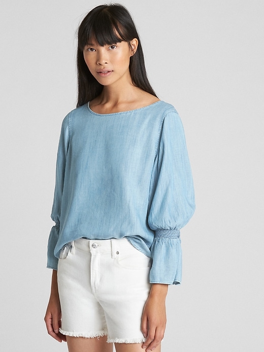 bell sleeve smock top