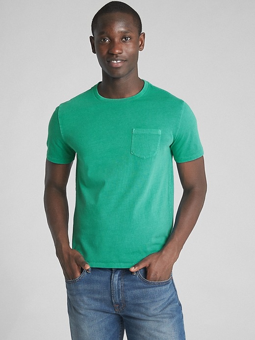 1 of 8 showing, with the color green gables of product Pocket T-Shirt