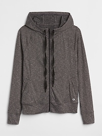View large product image 6 of 6. GapFit Full-Zip Hoodie in Brushed Tech Jersey