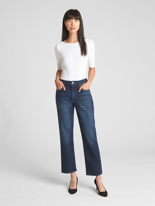 Image number 3 showing, High Rise Wide-Straight Jeans