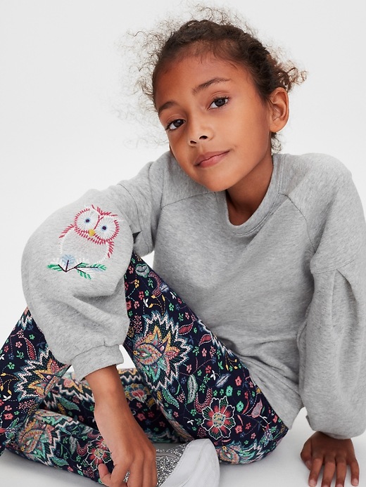 Image number 5 showing, Embroidered Balloon-Sleeve Sweater