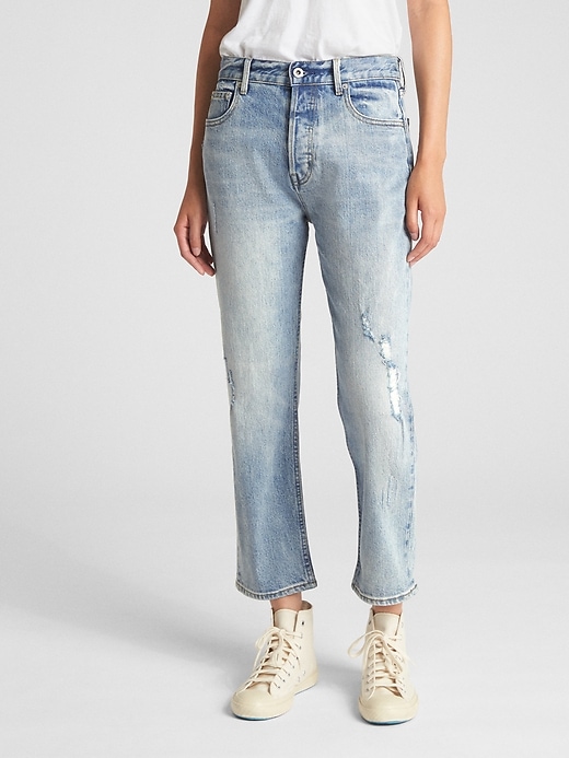 Image number 1 showing, Cone Denim&#174 High Rise Crop Straight Jeans