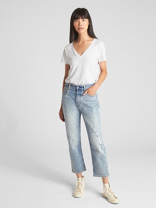 Image number 3 showing, Cone Denim&#174 High Rise Crop Straight Jeans