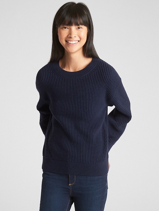 Image number 1 showing, Shaker Stitch Crewneck Pullover Sweater