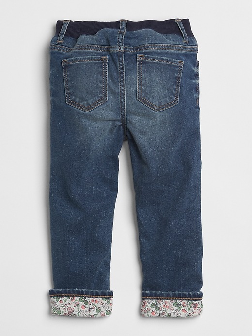 Image number 2 showing, Print-Lined Straight Jeans
