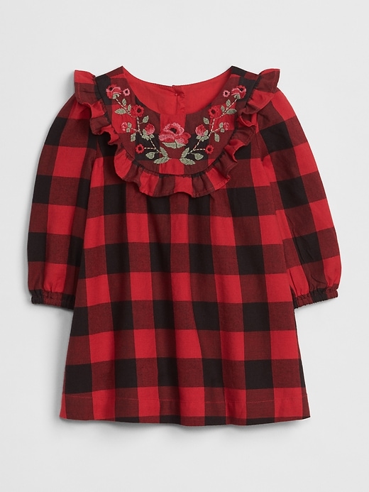 Image number 1 showing, Embroidered Plaid Dress