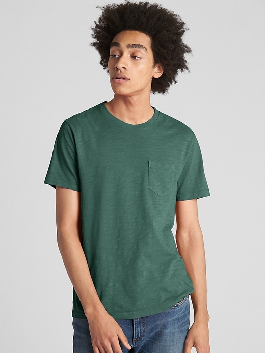 Image number 9 showing, Pocket T-Shirt in Slub Cotton