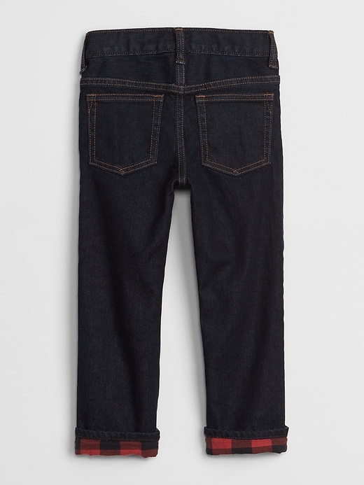 Image number 2 showing, Superdenim Plaid-Lined Straight Jeans with Defendo