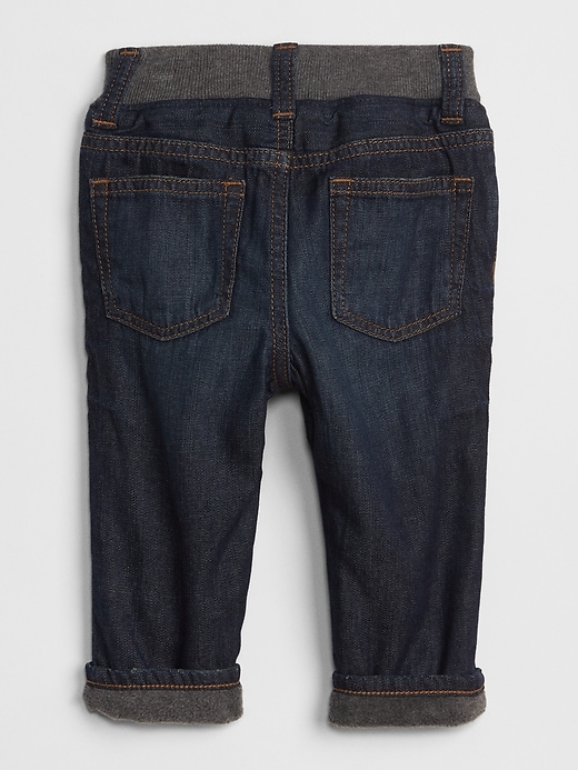 Image number 2 showing, Fleece-Lined Straight Jeans