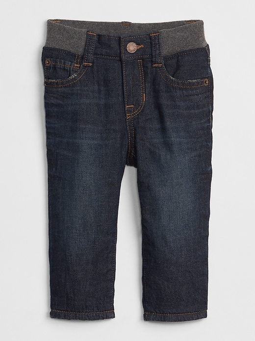 Image number 3 showing, Fleece-Lined Straight Jeans