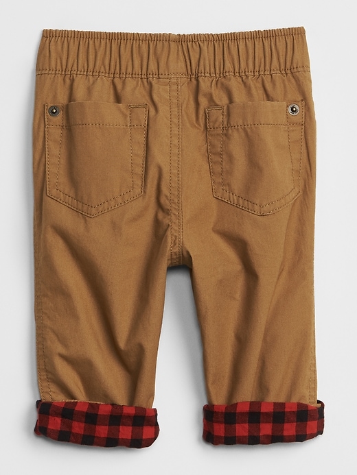 Image number 2 showing, Baby Flannel-Lined Pull-On Pants