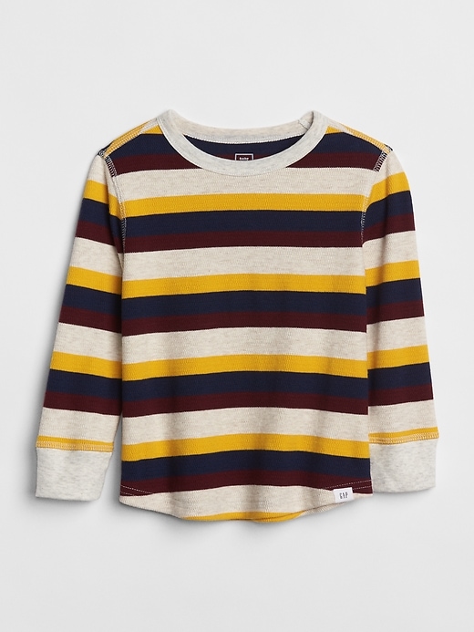 View large product image 1 of 1. Stripe Textured Long Sleeve T-Shirt
