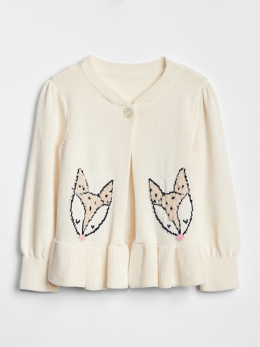 1 of 8 showing, with the color fox of product Critter Peplum Sweater