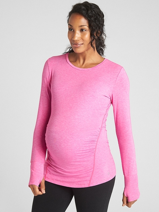 Image number 2 showing, Maternity GapFit Breathe Long Sleeve Cross-Back T-Shirt