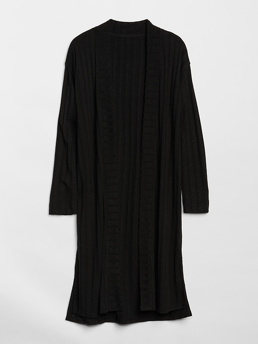 Image number 6 showing, Softspun Ribbed Longline Open-Front Cardigan Sweater