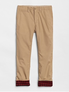 gap flannel lined khakis