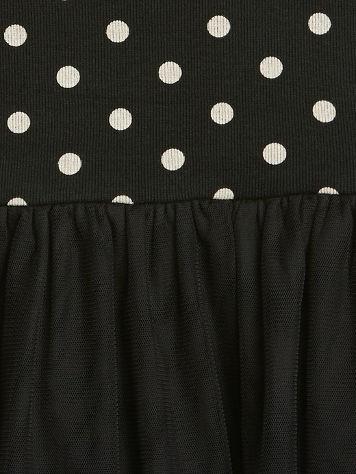 Image number 3 showing, Dot Mix-Fabric Dress