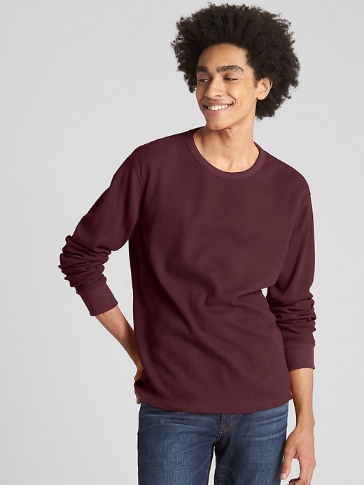 View large product image 1 of 1. Long Sleeve Classic T-Shirt in Waffle Knit